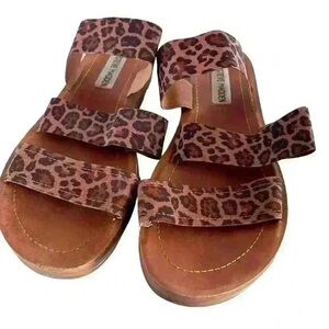 Steve Madden Sandals Leopard Print Pascale Slip